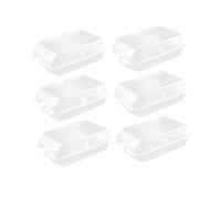 Ipetboom 6PCS Thickened Plastic Shoe Storage Boxes Large Transparent Stackable Shoe Organizers for Men and Women with Dustproof Design and Space Saving Track System