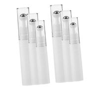 Ipetboom 6pcs Travel Roller Bottles Set, Small Empty Essential Oil and Eye Cream Dispensers with Vacuum Roll-on Applicators, White 5ml 10ml 15ml for Skincare and Perfume Sampling