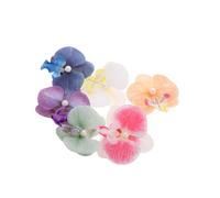 Ipetboom 6pcs Tropical Phalaenopsis Flower Hair Clips Hawaiian Butterfly Orchid Hairpins for Beach Vacations and Photo Shoots Boho Style Hair Accessories Vibrant Colors