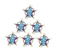 Ipetboom 6pcs Vintage Five Pointed Star Brooch Pin Metal Skull Lapel Pins for Mens Suits Hats Backpacks Retro Steampunk Style Enamel Badge for Clothes Decoration