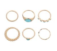Ipetboom 6pcs Vintage Ring Set for Women Stackable Rings Retro Boho Style Jewelry for Daily Wear and Party