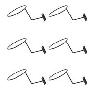 Ipetboom 6pcs Wall Mounted Wire Grid Hat Display Hooks Black Metal Hat Rack Organizer with 14cm Hoop for Entryway Closet Bedroom Storage