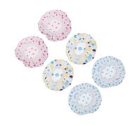 Ipetboom 6pcs Waterproof Bathing Caps Thickened Multi-functional Shower Bonnet with Colorful Polka Dots for Women and Girls Home Bathing and Hair Care
