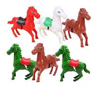 Ipetboom 6pcs Wind Up Horse for Funny Clockwork Playthings with Random Colors Lightweight Small Animal Figures Birthday Party Gift Bag Fillers Stimulate Hand Eye Coordination Random Color