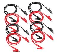 Ipetboom 8 Pcs Alligator Clip Jumper Wires Test for Multimeter Red Black Electrical Clips for Circuit Testing Prototyping DIY Projects