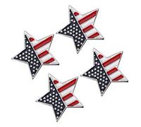 Ipetboom 8 Pcs Creative American Flag Five Pointed Star Lapel Pins Brooches for Clothes Jackets Sweaters Accessories Patriotic July Decorations