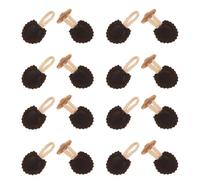 Ipetboom 8pairs Horn-style Buckles Scalloped Trim Pu Coat Button Set Unique Fasteners for Winter Outerwear Vintage Garment Upcycling