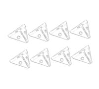 Ipetboom 8pcs Acrylic Corner Brackets Right Angle Shelf Braces 3-hole Threaded Connectors 4x6 Screws for Display Case and Furniture Corner Fixings