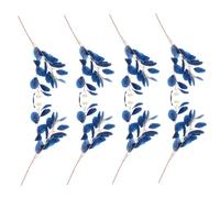Ipetboom 8pcs Artificial Eucalyptus Leaf Stems with Three Pronged Design Realistic Flower Material Core for Vase Filling Home Wedding Party Floral Arrangement Decor