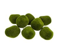 Ipetboom 8pcs Artificial Moss Stones Decorative Balls Made from Foams and Silk Flower, Realistically Detailed Green Fake Moss Rocks for Emulated Plant Wall Accessories and Potted Plants