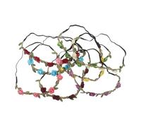 Ipetboom 8pcs Boho Floral Garland Headbands for Women and Elastic Rose Flower Crown Wreaths Bridal Bridesmaids Hair Accessories for Weddings Festivals Fairy Parties DIY Styling