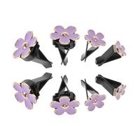 Ipetboom 8pcs Car Air Freshener Vent Clips Fivepetal Flower Metal Alloy Car Vent Decorations Elegant Charm Space-saving Continuous Fresh Scent for Women