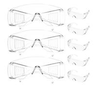 Ipetboom 8pcs Clear Work Lab Glasses with Louver Design Lightweight Impact Resistant Protective Eyewear for Men Women Dust Blocking Safety Goggles for Construction Science Research