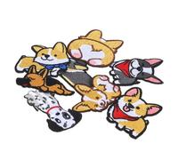 Ipetboom 8pcs Dog Embroidery Patches DIY Cloth Appliques for Clothing Bags Crafts Cute Puppy Designs Including Corgi German Shepherd French Bulldog Easy Hand-sew Repair and Decoration