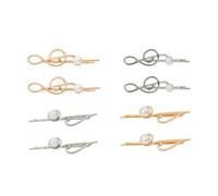Ipetboom 8pcs Elegant Women's Hairpin Musical Note Shape Alloy Pearl Clips Hair Bands for Girls Fine Hair Clips Decorative Barrettes