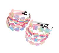 Ipetboom 8pcs Girls Headbands Heart Print Gradient Rainbow Hair Accessories for Boys and Girls for Parties and Costumes