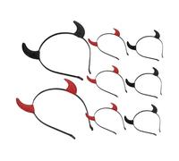 Ipetboom 8pcs Halloween Devil Horns Headband with Black and Red Glitter Goat Horns Hairband Versatile Cosplay Accessory for Witches Demons for Parties Carnivals Masquerades and Fancy Dress