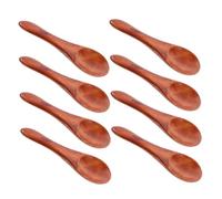 Ipetboom 8pcs Mini Wooden Spoons Solid Wood Condiment Scoops for Honey Tea Jam Spices Small Kitchen Utensils with Ergonomic Grip Natural Grain Pattern Home Restaurant Use