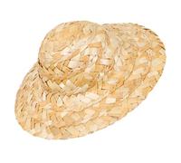 Ipetboom 8pcs Mini Woven Straw Hats Small Decorative Craft Hats for Doll DIY Accessories Handmade Miniature Knitting Top for Dollhouse and Photo Props