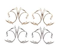Ipetboom 8pcs Non-piercing Elf Ear Lightweight Vintage Ear Clip Accessories for Women Stylish Fairy Wrap Earrings in Gold Silver for Cosplay Festivals and Daily Fashion