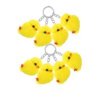Ipetboom 8pcs Plush Chick Keychain Fluffy Soft Stuffed Animal Chicken Charms for Bags and Keys Lightweight Mini Yellow Chick Accessories for Easter Party Decorations