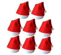 Ipetboom 8pcs Santa Hat before Crazy Holiday Hats White Adults Men Xmas Festive Christmas Felt Velvet Big Assorted Knit Santa Claus Beanies Holiday Headwear Red Cloth