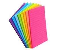 Ipetboom 8Pcs Self-adhesive Memo Pads Small Lined Sticky Tabs Smooth Writing Note Pads for School Office Home with Tearable Neon Colored Pages