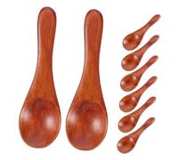 Ipetboom 8pcs Small Wooden Spoons for Honey Tea Jam Spices and Condiments Food Safe Solid Wood Kitchen Utensils with Smooth Finish Compact for Home Hotel Restaurant Use