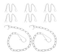 Ipetboom 8Pcs Stainless Steel Toilet Flapper Lift Chain Replacement with Hooks, Universal Toilet Tank Flush Lever Pull Chain for Household and Hotel Bathroom Accessories