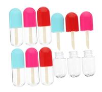 Ipetboom 9 Pcs Empty Lip Gloss Tubes Plastic Refillable Subpackaging Containers for DIY Lipstick and Lip Balm Bottles with Random Colors Portable Cosmetic Storage for Travel Random Color