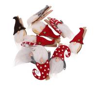 Ipetboom 9Pcs Christmas Wooden Clips Decorative Pendant Adornments Creative Santa Claus Party Ornament for Home and Office Festive Hanging Decorations
