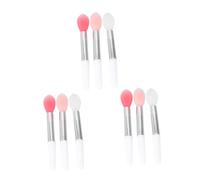 Ipetboom 9pcs Portable Silicone Lip Brush with Soft Heads Lipstick and Lip Mask Applicator Travel-friendly Makeup Brushes for Professional Salon and Home Use in Pink Transparent and