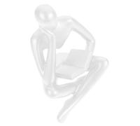 Ipetboom Abstract Thinker Figurine Resin Sculpture Nordic Minimalist Reader Statue for Home Office Decor Modern Art Craft with Wear Resistant Finish Unique Design for Bookshelf Desk Accent