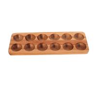 Ipetboom Acacia Wood Egg Holder Tray Break-resistant Kitchen Storage Plate for Refrigerator Countertop Serving and Fresh Eggs Organizer