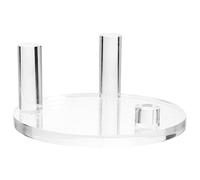 Ipetboom Acrylic Display Stand with Stable Base Transparent Rock Pedestal Three Peg Holder for Jewelry Collections Home and Shop Showcase Organizer