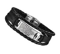 Ipetboom Adjustable Punk Leather Bracelet for Men with Inspirational To My Message From Mom Durable Wristband for Street Dancers Parties and Everyday Wear