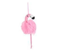 Ipetboom Adorable Pink Flamingo Bath Ball Loufee Inflatable Bath Animal Mesh Pouf Sponges for Daily Use Bubble Net Flowers Shower Ball for Women Girls