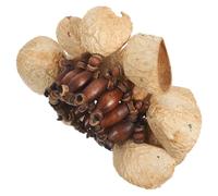 Ipetboom African Shaker Nut Shells Bracelet Lightweight Handheld Bell Portable Percussion Wristband for Musical Performance Travel and Dance Festival Use