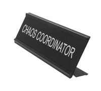 Ipetboom Aluminum Alloy Shaped Desk Plate for Mediator Chaos Coordinator Funny Office Name Sign Sturdy Desk Plaque for Home and Workspaces Elegant Minimalist Display