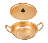 Ipetboom Aluminum Korean Ramen Pot with Lid Double Handles Heat-Resistant Noodle Pot for Instant Noodles Cooking Easy to Clean and Carry Safe for Hot Water Pouring