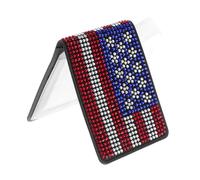 Ipetboom American Flag Rhinestone Driver License Holder Car Insurance Registration Organizer Scratch-Resistant Keeper for Women Men Teens Vehicle Interior Accessory