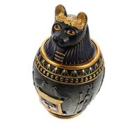 Ipetboom Ancient Egyptian Style Storage Jar Resin Craft Ornament with Lifelike Statue Design Decorative Sculpture for Home Office Bar Unique Vintage Elements and Detailed Texture