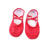 Ipetboom Anti-Slip Ballet Shoes Lightweight Dance Footwear with Elastic Band Material Non-Slip Sole for Yoga Ballet Jazz and Ballroom Dancing Red