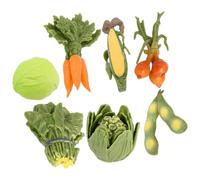 Ipetboom Artificial Lifelike Vegetable for Pretend Play Kitchen Vivid Plastic Carrot Spinach Corn Models Faux Vegetable Decorations for Early Education and Restaurant Props