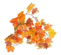 Ipetboom Artificial Maple Rattan Vine Halloween Pendant Dark Brown Double Leaf Garland for Thanksgiving Home Wall Door Decor Wedding Party Festive Hanging Simulated Leaves
