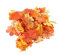 Ipetboom Artificial Maple Rattan Vine with Simulation Leaves for Halloween and Thanksgiving Day Decoration Hanging Fall Garland in Orange Yellow Double Leaf Design for Restaurants Parties