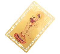 Ipetboom Assorted Color Chinese Style Fortune Amulet Kwan Yin Amulet Card Portable Luck Enhancement Aluminum Alloy Lightweight Delicate Design Suitable for Purses and Account Books