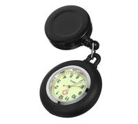 Ipetboom Badge Reel Pocket Watch Black Luminous Clip Watch for Students Retractable Durable Design for and Use
