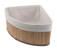 Ipetboom Bamboo Fan-shaped Corner Storage Basket with Washable Cloth Liner, Multifunctional Organizer with Space-saving Design for Kitchen and, Sturdy Woven Storage Basket