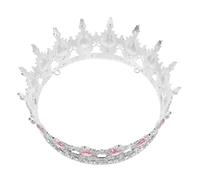 Ipetboom Baroque Bridal Crown Headband with Water Drop and Round Rhinestones Comfortable Alloy Crystal Wedding Headpiece for Women Elegant Princess Tiara for Halloween Birthday and Costume